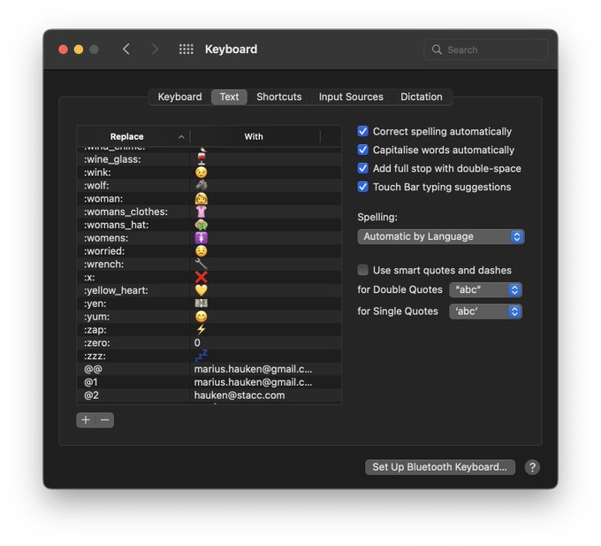 text shortcuts for commonly used tasks