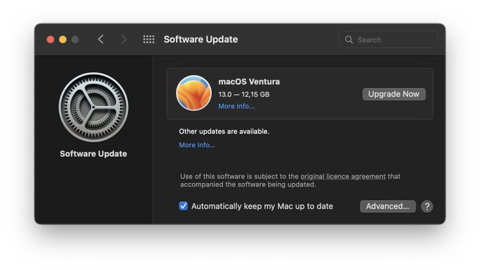 Upgrade to macOS Ventura